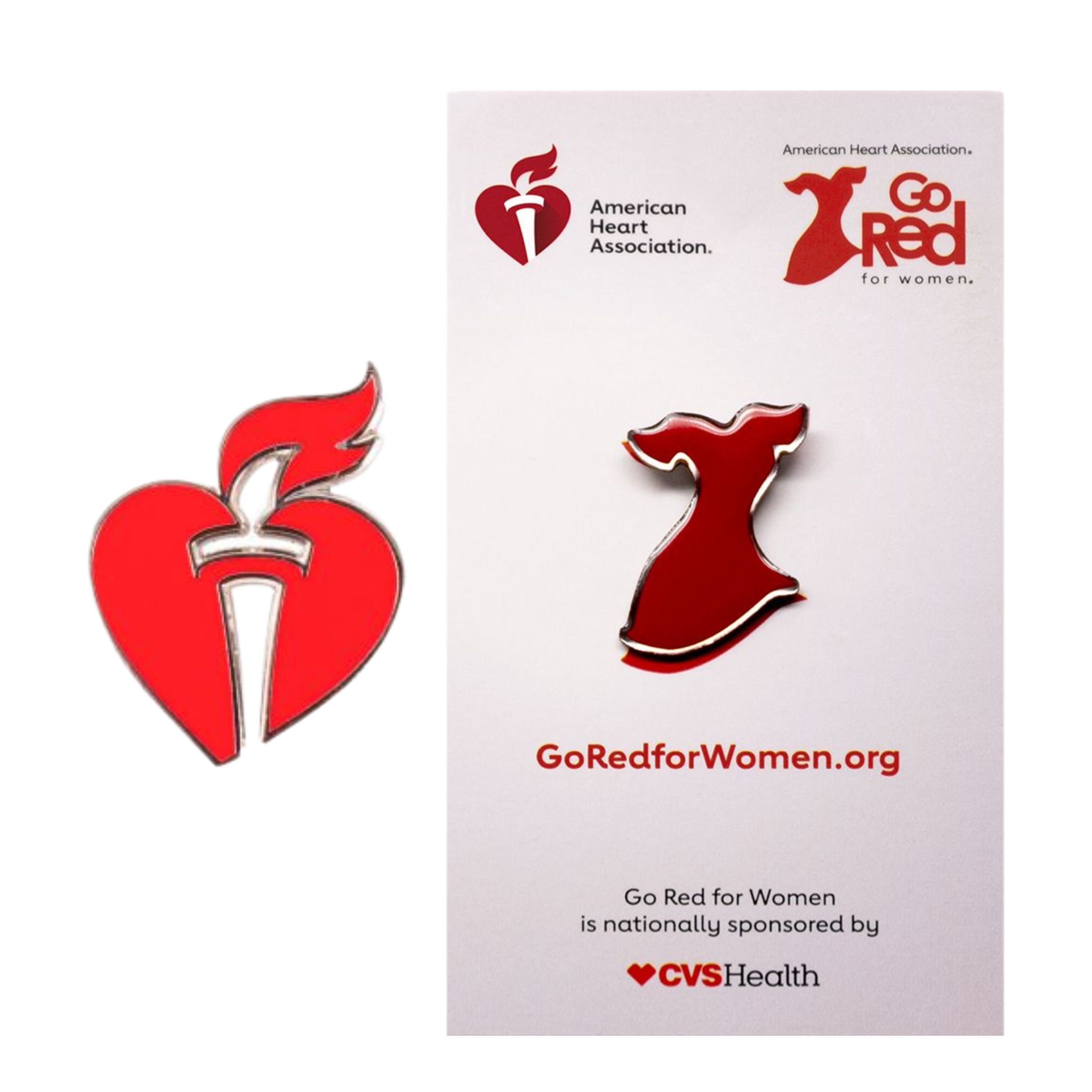 go red dress pin Red dress lapel pin