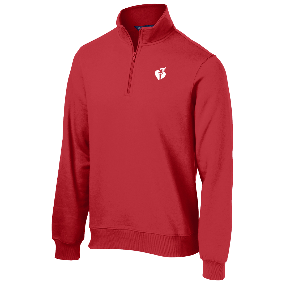 Embroidered Heart & Torch Quarter Zip – ShopHeart.org