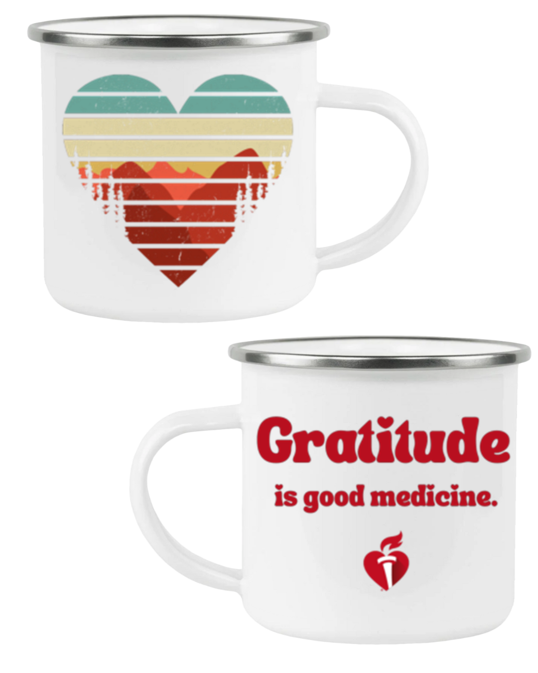 "Gratitude is Good Medicine" Enamel Camping Mug