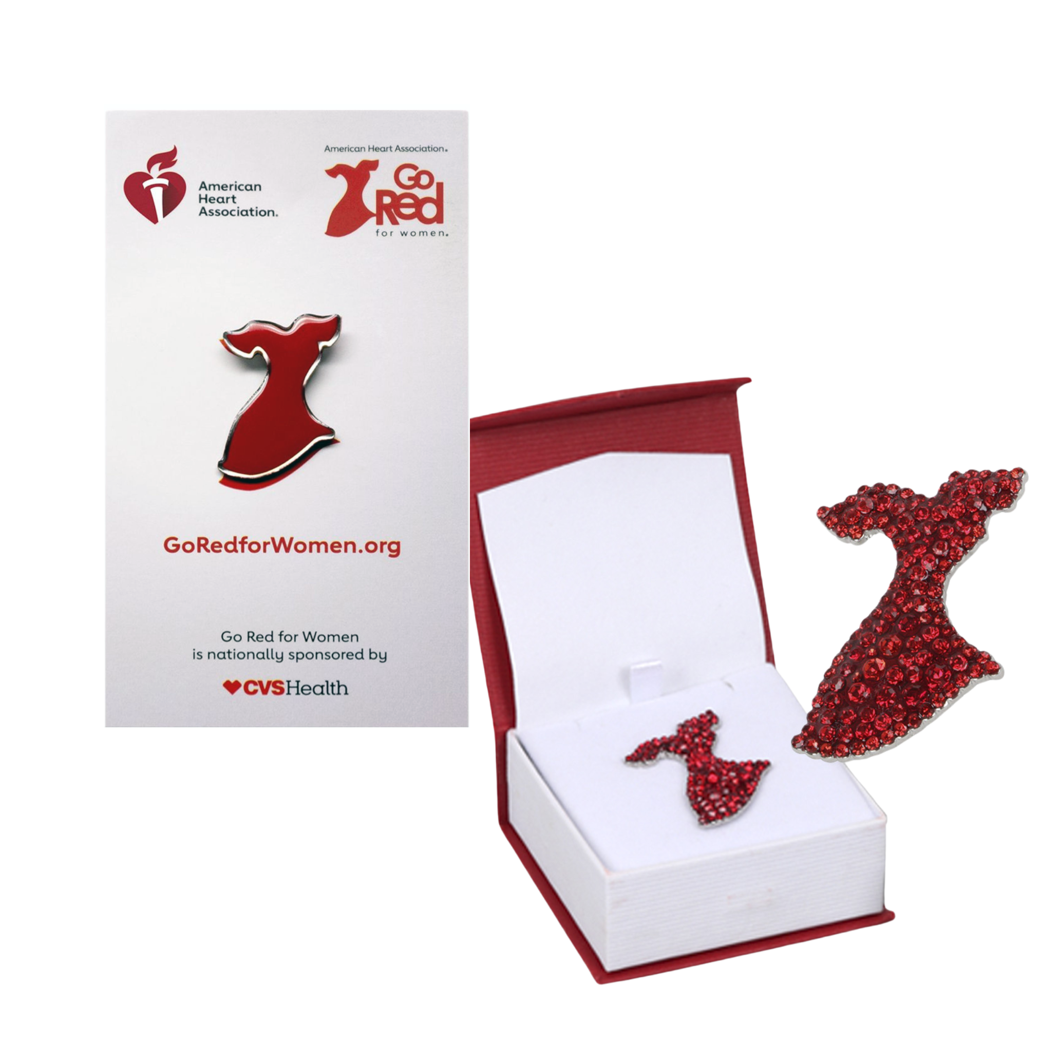 Red Dress Pins and Brooches