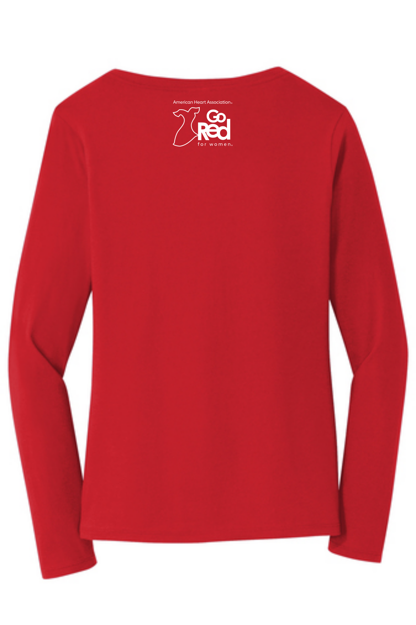 Go Red Script Long Sleeve V-Neck Tee