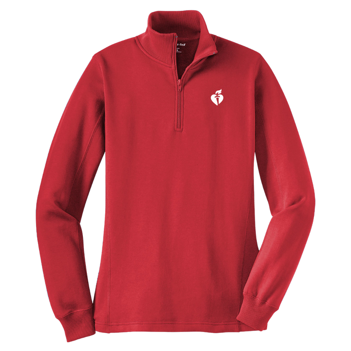 Ladies Embroidered Heart & Torch Quarter Zip – ShopHeart.org