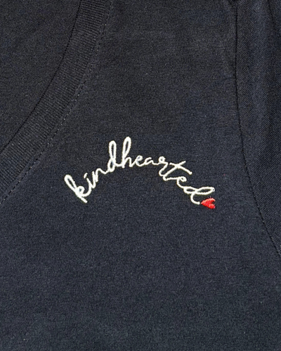 "Kindhearted" Embroidered V-Neck