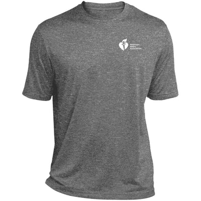 White AHA Heart and Torch logo featured on left chest.