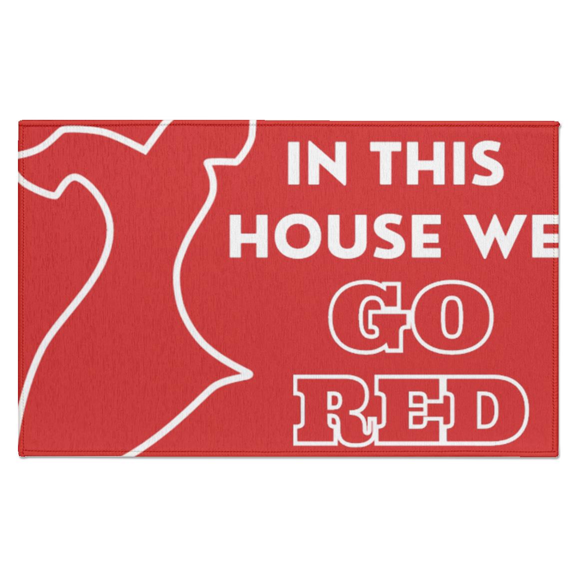 In This House, We Go Red Indoor Doormat