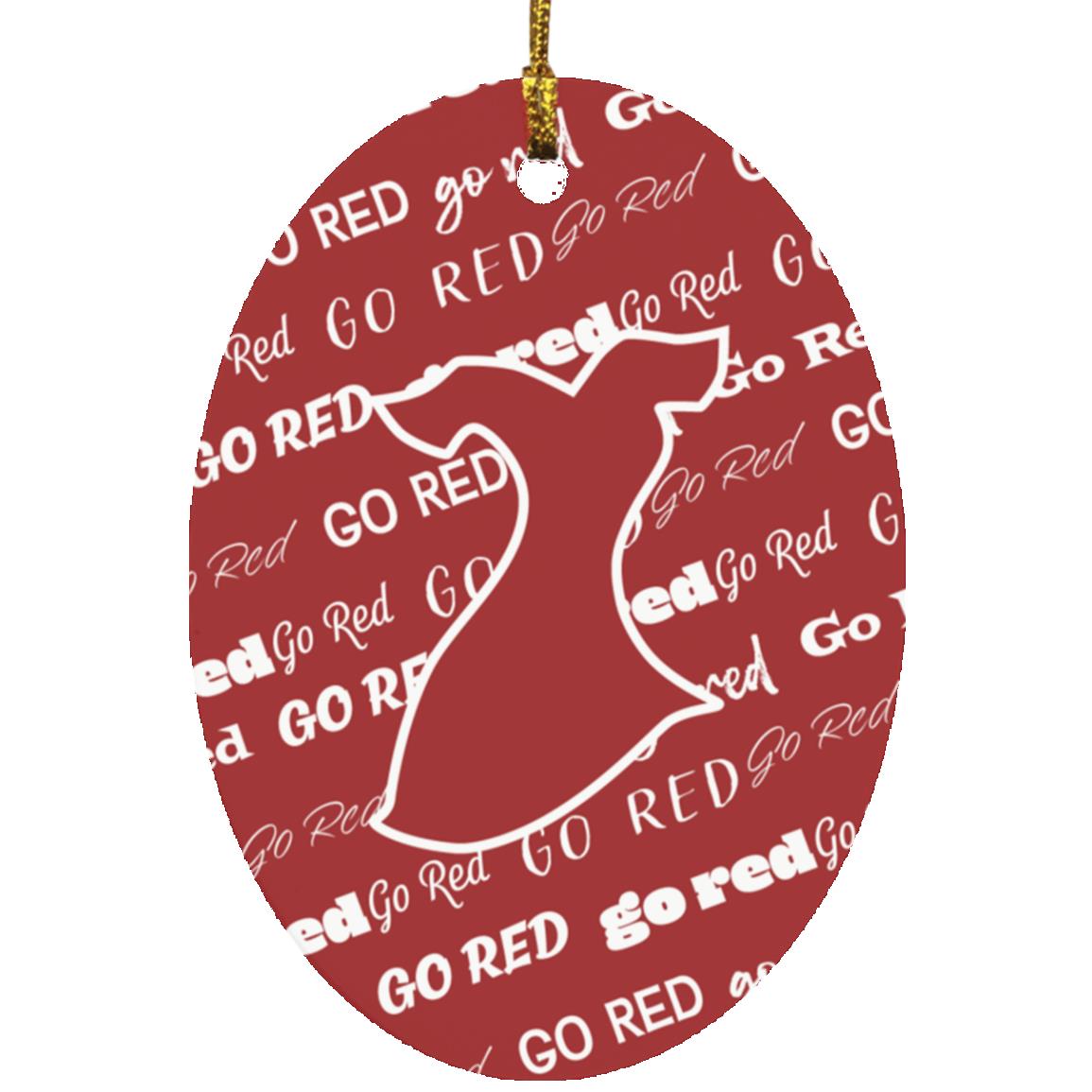 Red Dress Oval Ornament