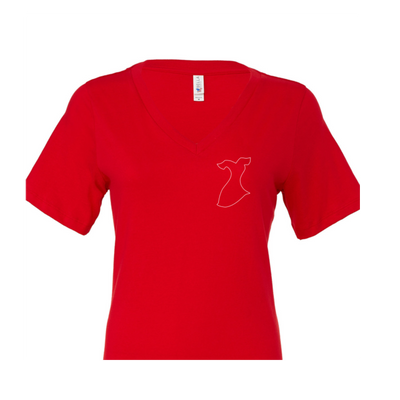 Go Red for Women Ladies Short Sleeve V-Neck Red Shirt