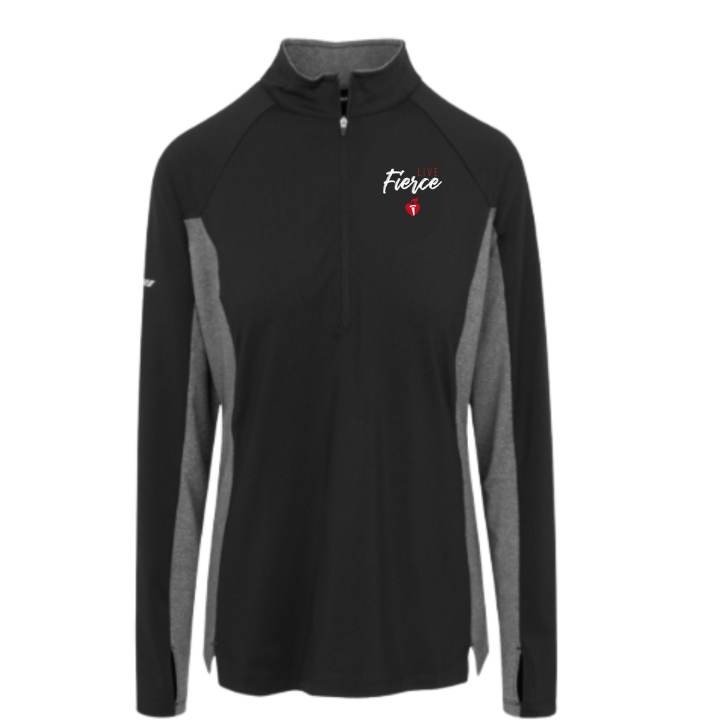 Live Fierce Ladies Contrast Quarter Zip Pullover – ShopHeart.org