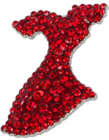 Dazzling Crystal Red Dress Brooch