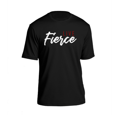 Live Fierce Short Sleeve Unisex Black Crew Neck Shirt