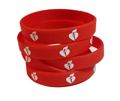 American Heart Association Red Wristband - Pack of 5